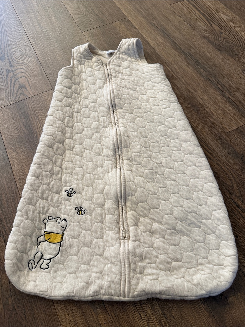 Hanna Andersson Cream Quilted Sleep Sack with Yellow Accent